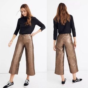 Madewell Emmett Wide Leg Crop - Metallic Gold Pant